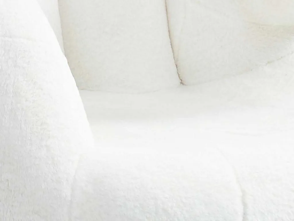 Draaiende Fauteuil Van Imitatiebont Catchy - Wit-Vente-unique Online