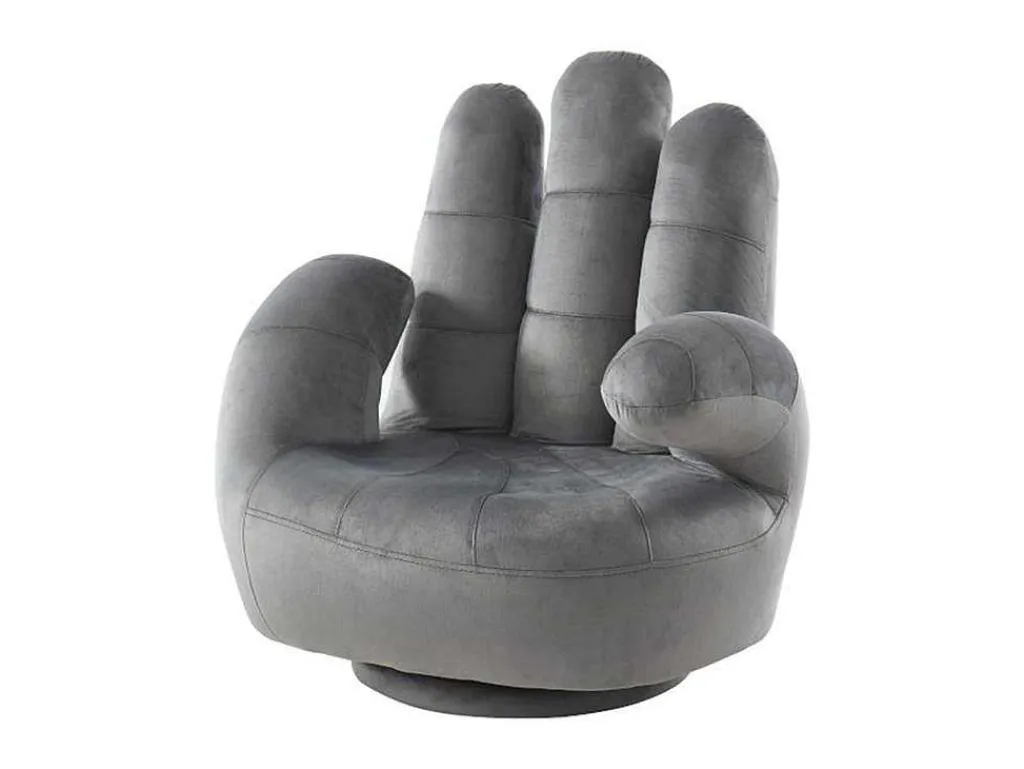 Draaiende Kinderfauteuil Catchy Van Fluweel - Antraciet-Vente-unique Hot