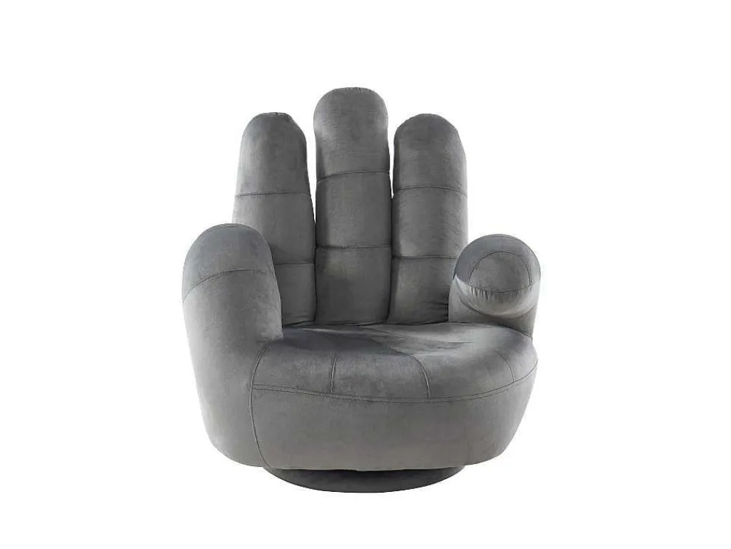 Draaiende Kinderfauteuil Catchy Van Fluweel - Antraciet-Vente-unique Hot