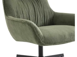 Draaifauteuil Van Groen Ribfluweel Galati-Vente-unique Discount