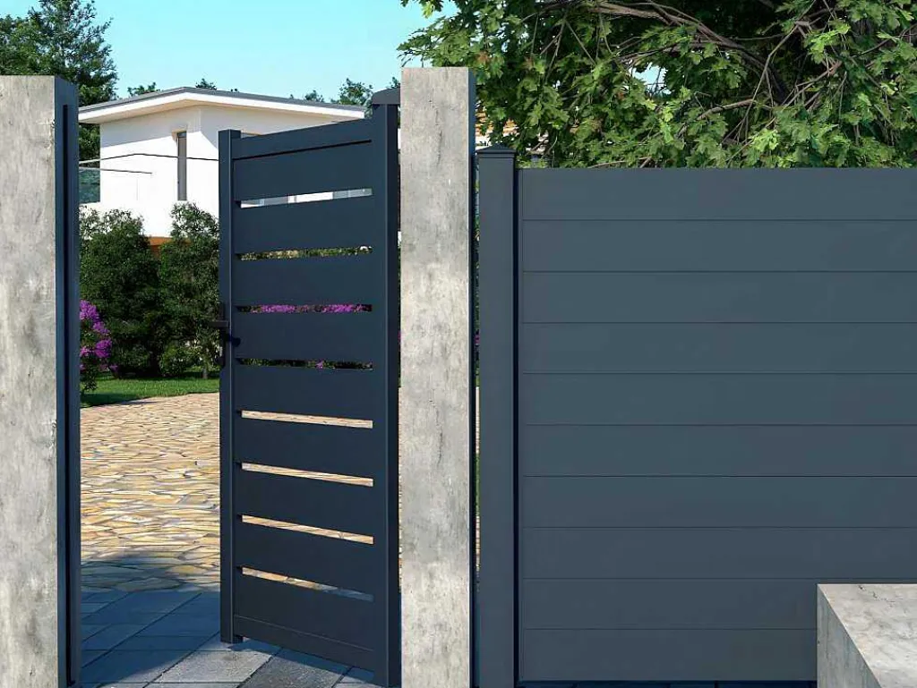 Draaihekje Van Aluminium - Antraciet - L100Xh176 Cm - Primo-EXPERTLAND New