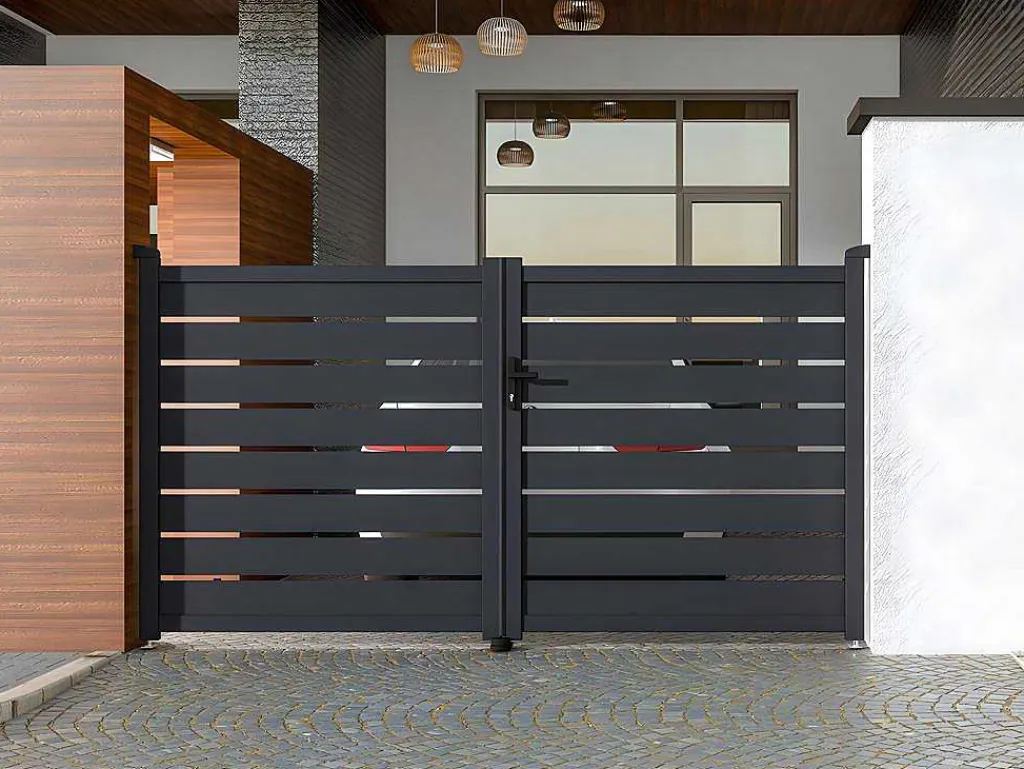 Draaihekje Van Aluminium - Antraciet - L100Xh176 Cm - Primo-EXPERTLAND New