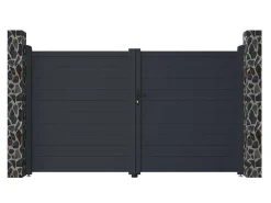 Draaipoort Van Aluminium Antraciet - L305 X 181 Cm - Nazario-EXPERTLAND