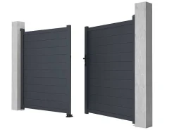 Draaipoort Van Aluminium Antraciet - L305 X 181 Cm - Nazario-EXPERTLAND