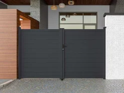 Draaipoort Van Aluminium Antraciet - L305 X 181 Cm - Nazario-EXPERTLAND