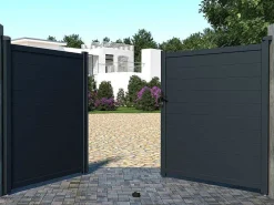 Draaipoort Van Aluminium Antraciet - L305 X 181 Cm - Nazario-EXPERTLAND
