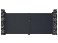 Draaipoort Van Aluminium Antraciet - L355 X 166 Cm - Nazario-EXPERTLAND Best