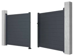 Draaipoort Van Aluminium Antraciet - L355 X 166 Cm - Nazario-EXPERTLAND Best