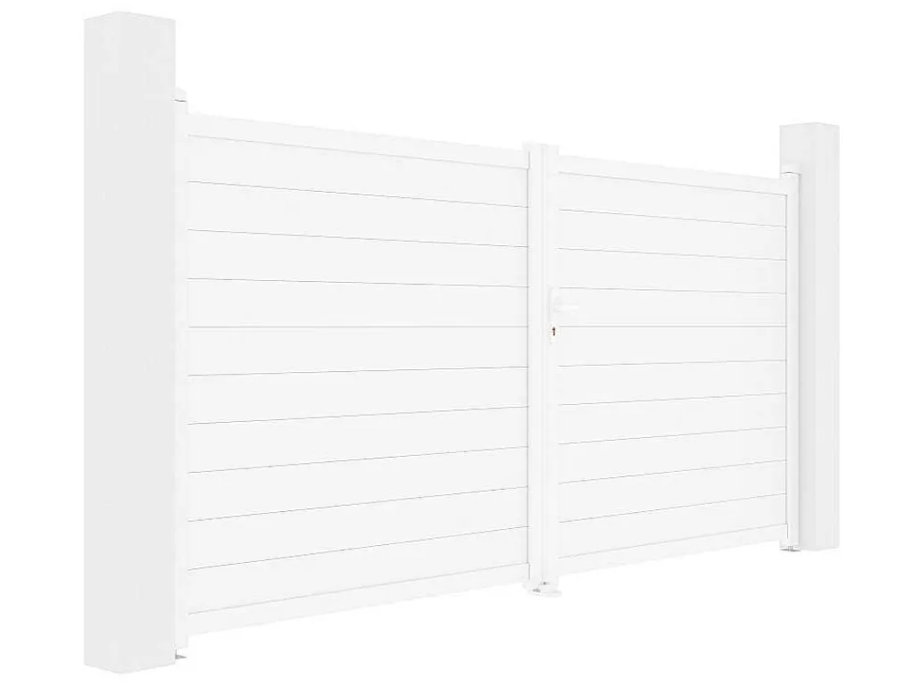 Draaipoort Van Aluminium B355 X H181 Cm Wit - Nazario-EXPERTLAND