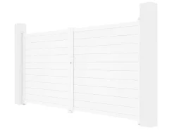 Draaipoort Van Aluminium B355 X H181 Cm Wit - Nazario-EXPERTLAND