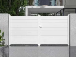 Draaipoort Van Aluminium B355 X H181 Cm Wit - Nazario-EXPERTLAND