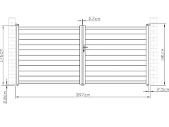 Draaipoort Van Aluminium Antraciet - L397 X 181 Cm - Nazario-EXPERTLAND Clearance
