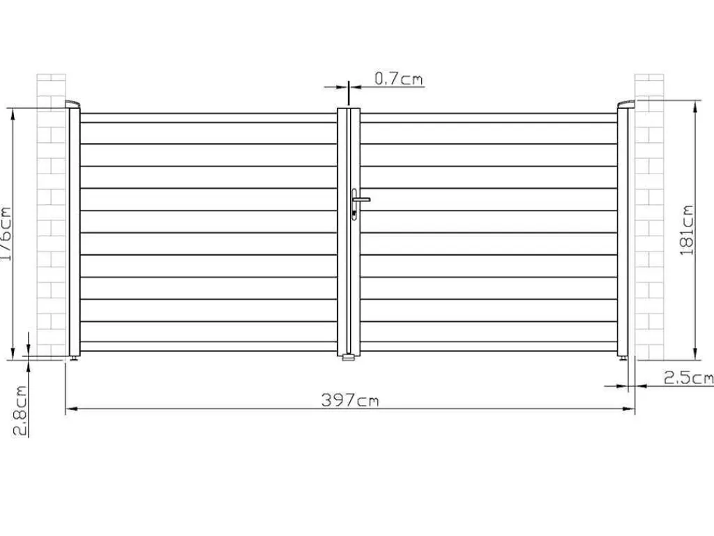 Draaipoort Van Aluminium Antraciet - L397 X 181 Cm - Nazario-EXPERTLAND Clearance
