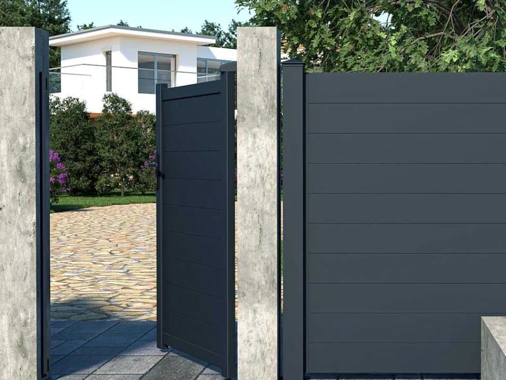 Draaipoort Van Aluminium Antraciet - L103 X 166 Cm - Nazario-EXPERTLAND Clearance