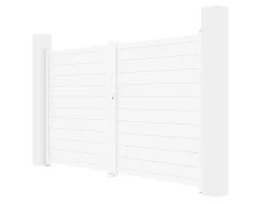 Draaipoort Van Aluminium L305 X H181 Cm Wit - Nazario-EXPERTLAND Hot