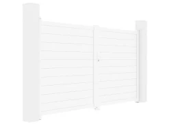 Draaipoort Van Aluminium L305 X H181 Cm Wit - Nazario-EXPERTLAND Hot
