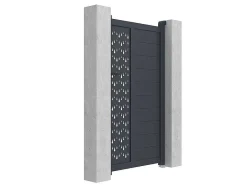 Draaipoort Van Aluminium Met Motieven - Halfopengewerkt - L. 103 X H. 181 Cm - Antraciet - Gregor-EXPERTLAND Best