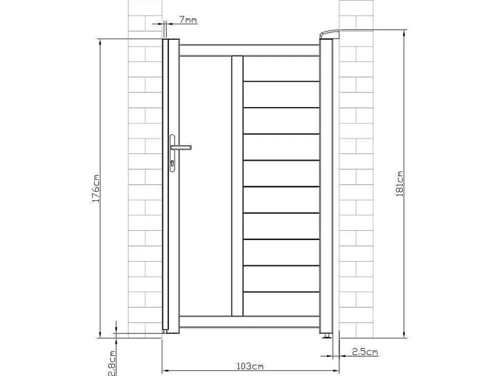 Draaipoort Van Aluminium Met Motieven - Halfopengewerkt - L. 103 X H. 181 Cm - Antraciet - Gregor-EXPERTLAND Best