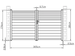 Draaipoort Van Aluminium - L. 305 X H. 181 Cm - Antraciet - Viazo-EXPERTLAND Sale