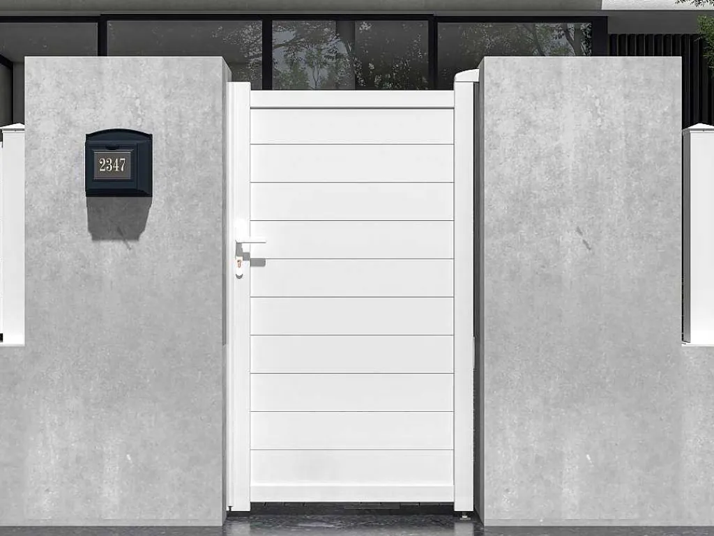Draaipoort Van Aluminium L103 X H181 Cm Wit - Nazario-EXPERTLAND Sale