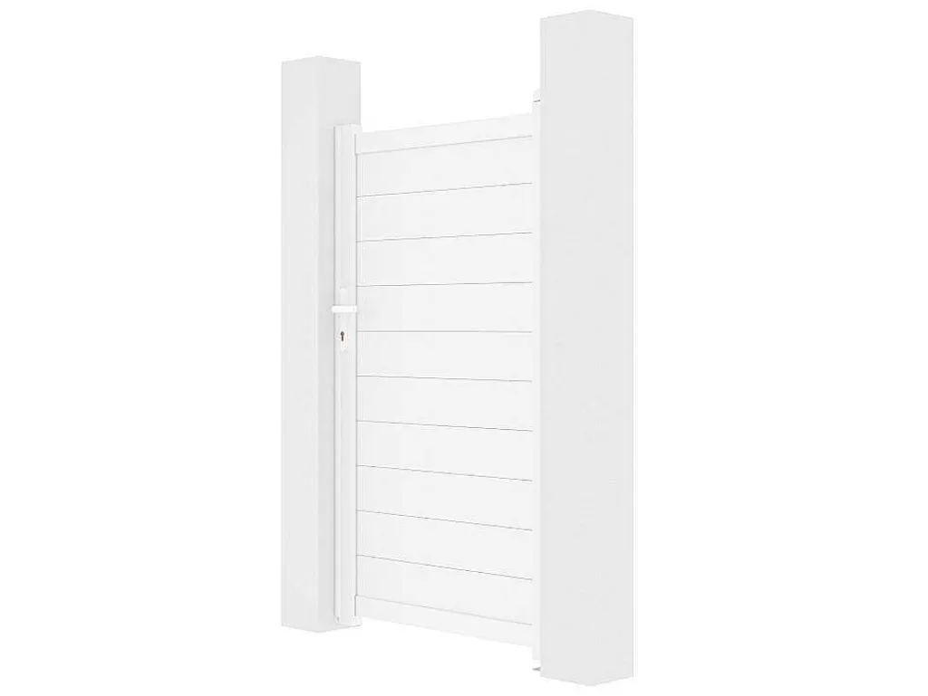 Draaipoort Van Aluminium L103 X H181 Cm Wit - Nazario-EXPERTLAND Sale