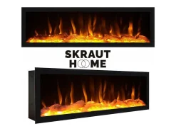Dressoir, Opbergkast, 210, 4 Deuren, Elektrische Haard Xxl, Industrieel Design, Cement-Skraut Home New