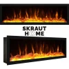 Dressoir, Opbergkast, 210, 4 Deuren, Elektrische Haard Xxl, Cement-Skraut Home Outlet