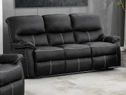 Drie- En Tweezitsrelaxbank Canby - Kunstleer - Zwart-Vente-unique Discount