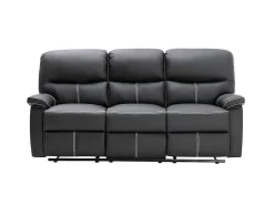 Drie- En Tweezitsrelaxbank Canby - Kunstleer - Zwart-Vente-unique Discount