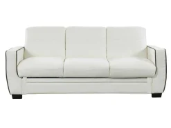 Driezits Bedbank Van Kunstleer Naty - Wit-Vente-unique Sale