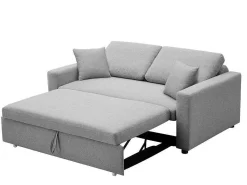 Driezits Bedbank Van Stof Inizor - Lichtgrijs-Vente-unique Sale