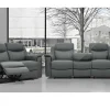 Driezits- En Tweezits Relaxbank Evasion Van Leer - Grijs - Met Barblad-Vente-unique Hot