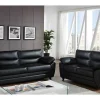 Driezits- En Tweezitsbank Manoa Van Kunstleer - Zwart-Vente-unique Clearance