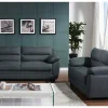 Driezits- En Tweezitsbank Van Stof Manoa - Antraciet-Vente-unique Best