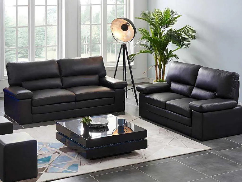 Driezits- En Tweezitsbank Van Buffelleer Mimas - Zwart-Vente-unique Best