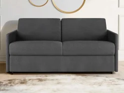 Driezits Express Bedbank Van Stof Calife - Grijs - Slaap Afmeting 140 Cm - Matras 22 Cm-Vente-unique Hot