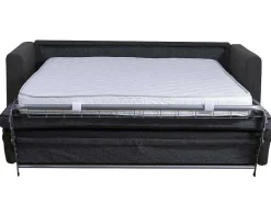 Driezits Express Bedbank Van Stof Ganoa - Antraciet-Vente-unique Sale