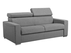 Driezits Express Bedbank Vizir Van Stof - Grijs - Slaapafmeting 140 Cm - Matras 18 Cm-Vente-unique New
