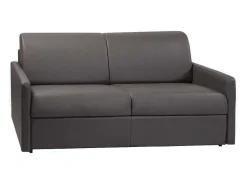 Driezits Express-Bedbank Van Kunstleer Calife - Grijs - Slaapafmeting 140 Cm-Vente-unique Sale