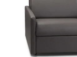 Driezits Express-Bedbank Van Kunstleer Calife - Grijs - Slaapafmeting 140 Cm-Vente-unique Sale
