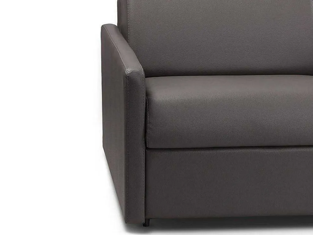 Driezits Express-Bedbank Van Kunstleer Calife - Grijs - Slaapafmeting 140 Cm-Vente-unique Sale