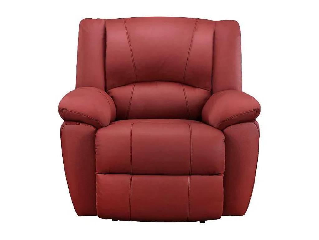 Driezits Relaxbank En Relaxfauteuil Van Leer Aroma - Rood-Vente-unique Sale