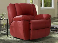 Driezits Relaxbank En Relaxfauteuil Van Leer Aroma - Rood-Vente-unique Sale