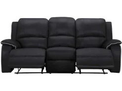 Driezits Relaxbank En Relaxfauteuil Van Microvezel Hernani - Zwart-Vente-unique Discount