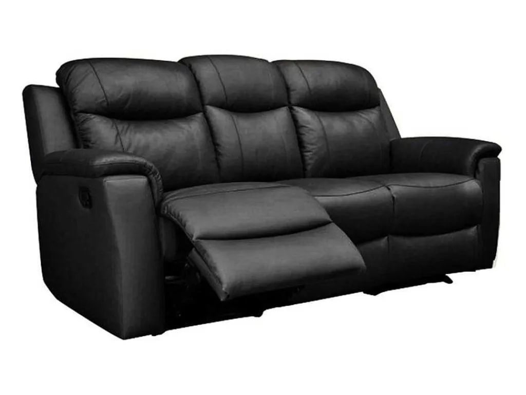 Driezits Relaxbank Evasion Van Leer - Zwart-Vente-unique Best