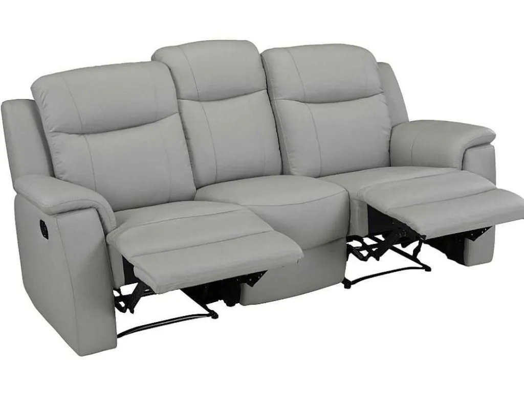 Driezits Relaxbank Evasion Van Leer - Licht Grijs-Vente-unique Hot