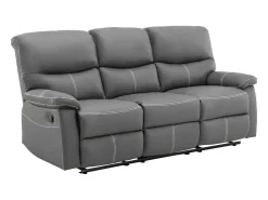 Driezits Relaxbank In Grijs Kunstleer Canby-Vente-unique Clearance