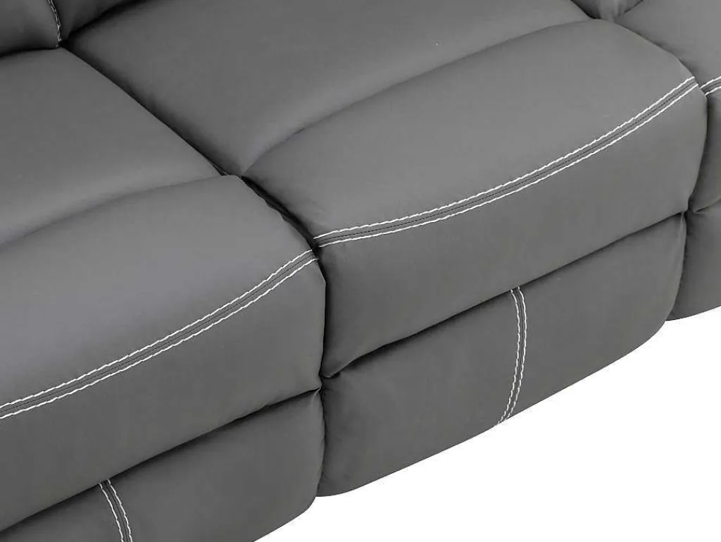 Driezits Relaxbank In Grijs Kunstleer Canby-Vente-unique Clearance