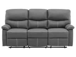 Driezits Relaxbank In Grijs Kunstleer Canby-Vente-unique Clearance