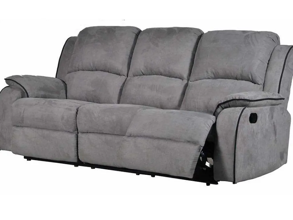 Driezits Relaxbank Microvezel Hernani - Grijs-Vente-unique
